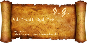 Váradi Györk névjegykártya